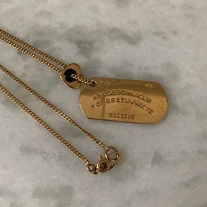 Marc by Marc Jacobs gold tag necklace